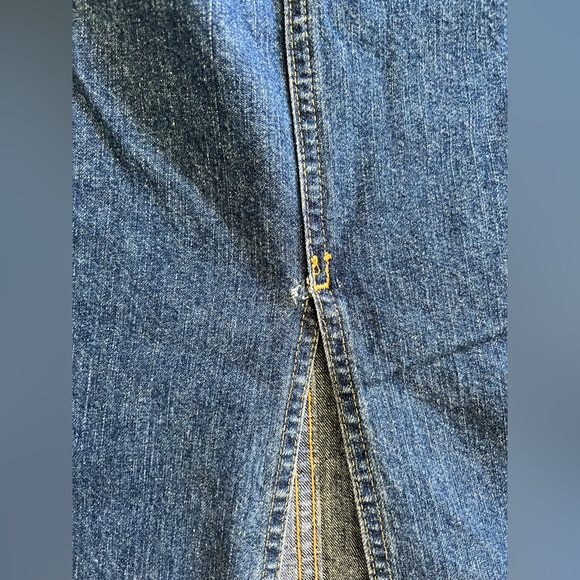 Eddie Bauer Since 1920 Long Denim Skirt with front slit, Size 20 - Picture 3 of 6